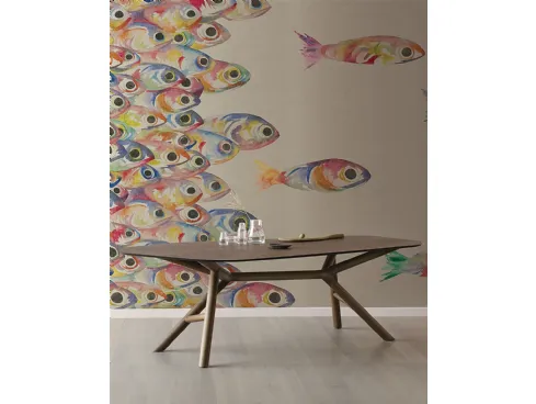 Carta da parati con soggetto pesci colorati Flutter di London Art