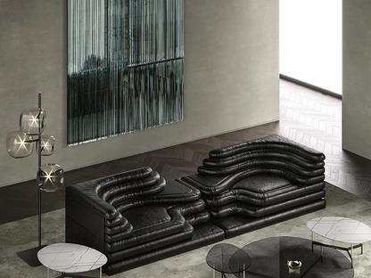 Tavolino After9 in vetro o marmo di Tonelli