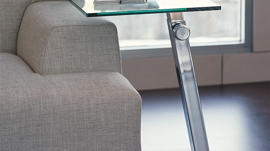 Tavolino in vetro e acciaio inox Lap di Cattelan Italia