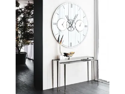 Specchio orologio Times in vetro con particolari in acciaio di Cattelan Italia