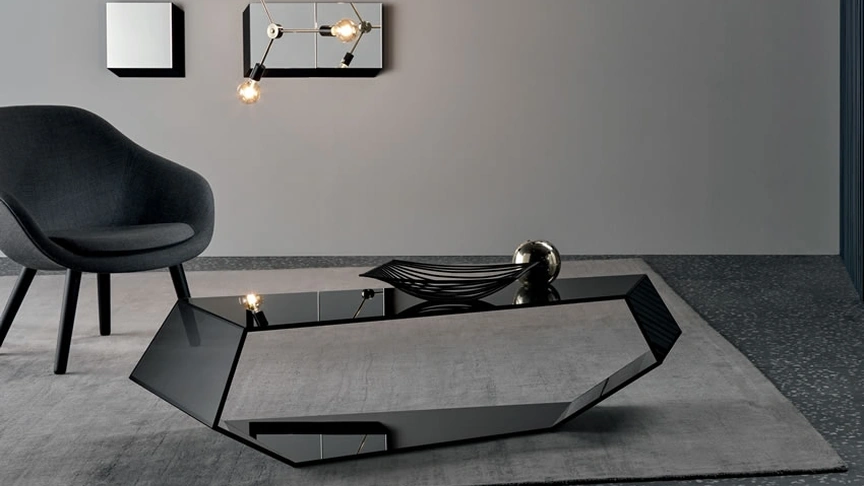 Tavolino di design in vetro Dekon 2 di Tonelli