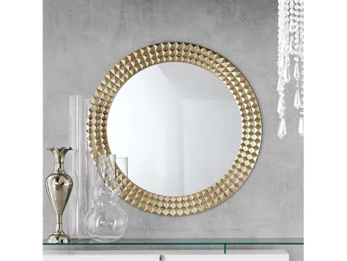 Specchio da parete con cornice in legno in foglia oro Egypt di Cattelan Italia