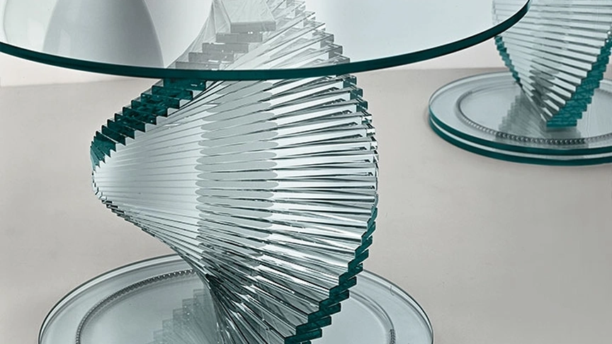 Tavolino di design con base rotante Elica Tonelli