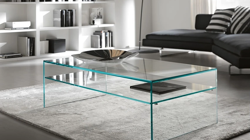 Tavolino a ponte in vetro Fratina 2 di Tonelli