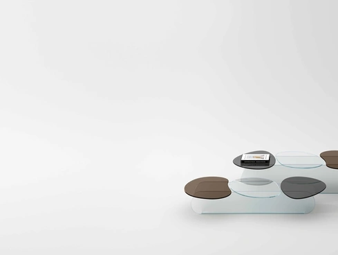 Tavolino di design in vetro Lilypad di Tonelli