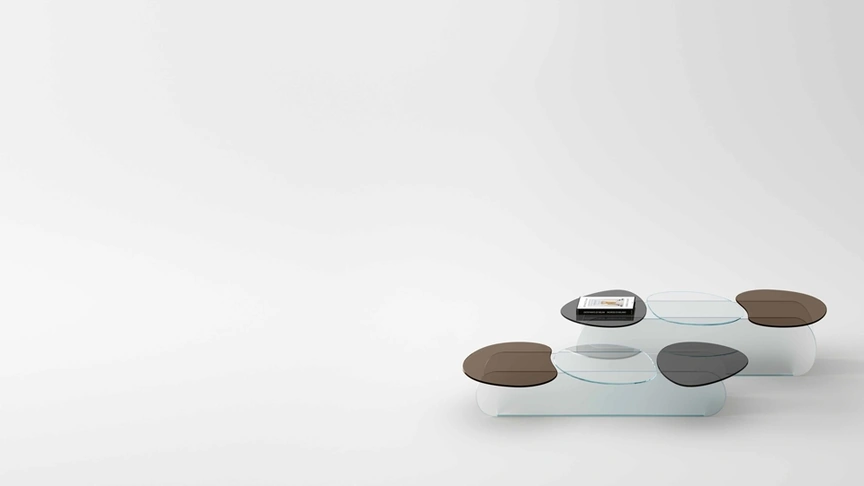 Tavolino di design in vetro  Lilypad di Tonelli