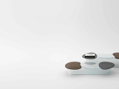 Tavolino di design in vetro Lilypad di Tonelli