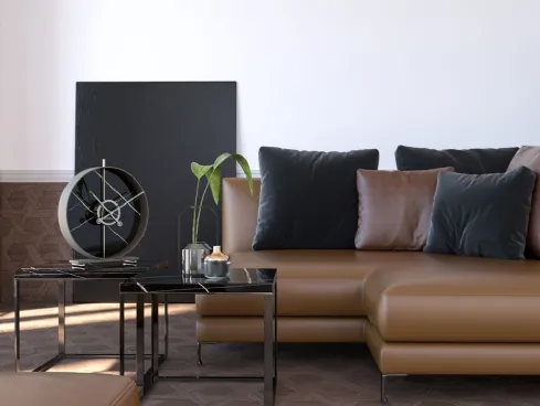 Orologio da tavolo Materico Table in marmo e metallo di Materium