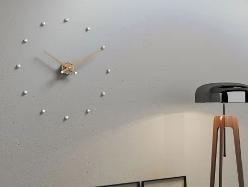 Orologio da parete Ritmo 80/12 con lancette in rovere di Materium