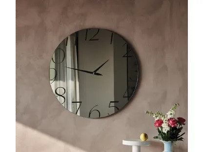 Specchio Orologio in cristallo specchiato serigrafato Moment di Cattelan Italia