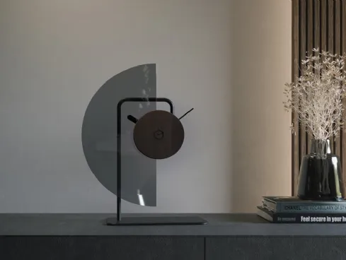 Orologio da tavolo No Tempo in Vetro, legno e metallo di Materium
