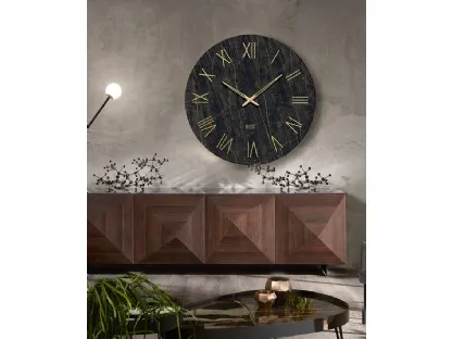 Orologio da muro in vetro serigrafato effetto marmo Portofino di Riflessi