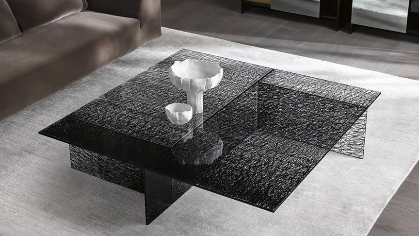 Tavolino in vetro con stampa digitale Sestante di Tonelli