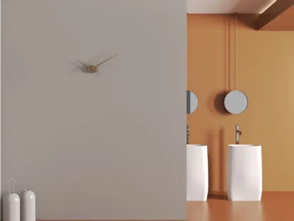 Orologio da parete Solitario con lancette in legno di rovere di Materium