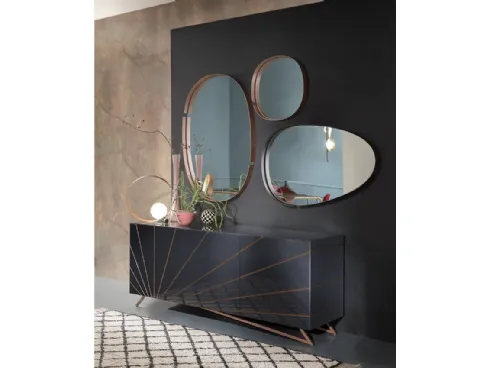Specchio con cornice in metallo verniciato Lumière di Riflessi