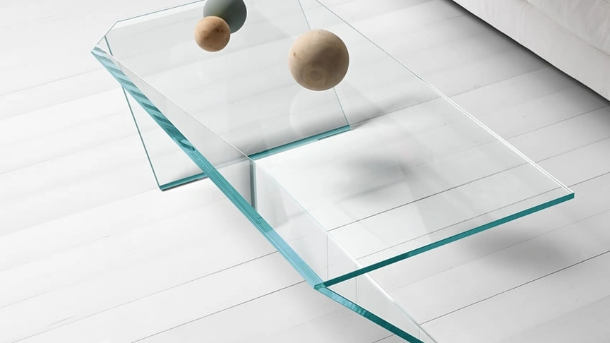 Tavolino in cristallo saldato Ti di Tonelli