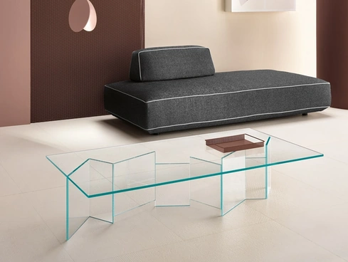 Tavolino Metropolis in vetro di Tonelli