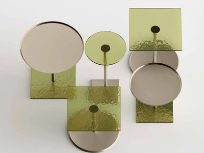 Tavolino Updown in vetro e metallo di Tonelli