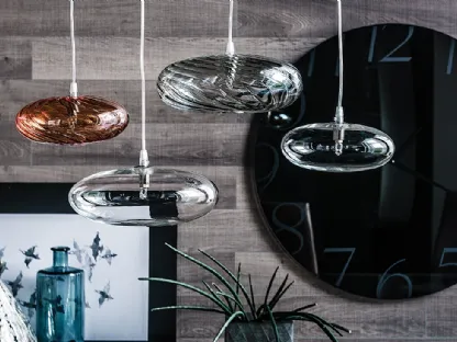 Lampada a sospensione in vetro borosilicato trasparente Lim di Cattelan Italia