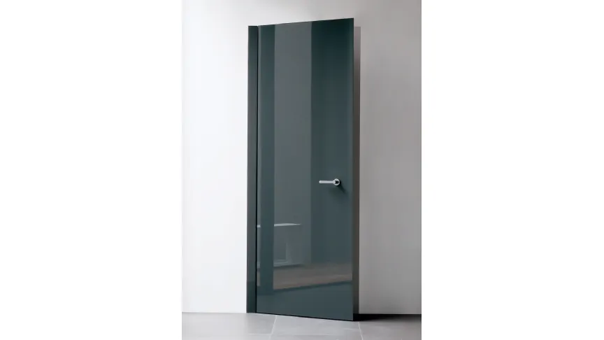 Porta a battente con anta in ardesia a ricoprire lo stipite in alluminio Level di Albed