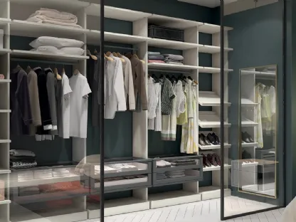 Cabina Armadio in melaminico con ante scorrevoli in vetro Golf Flexo M112 di Colombini Casa