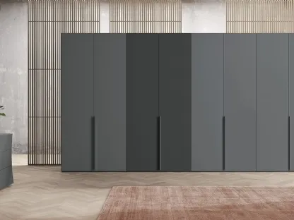 Armadio con ante battenti Vitalyty Style in melaminico Grigio Titanio di Colombini Casa