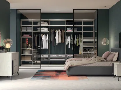 Cabina Armadio Golf M206 in melaminico con ante scorrevoli in vetro di Colombini Casa