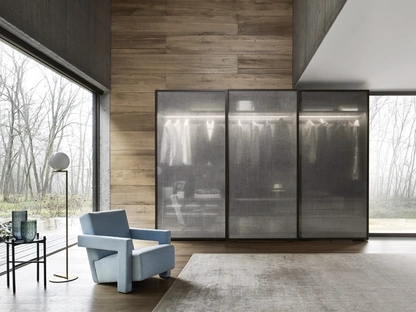 Armadio scorrevole Scrigno in vetro tramato di Sangiacomo