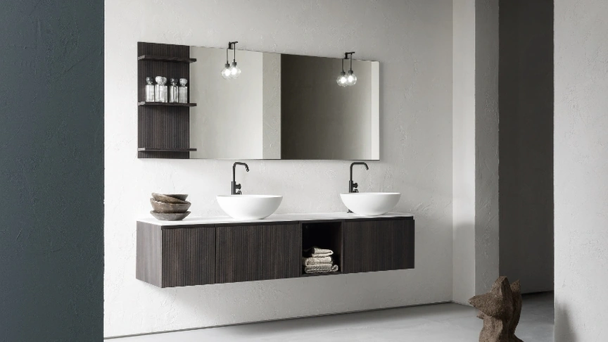 Mobile da Bagno sospeso in nobilitato effetto legno B-GO BG012 di Compab