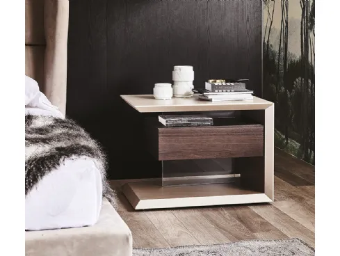 Comodino con cassetto in legno naturale Biagio di Cattelan Italia