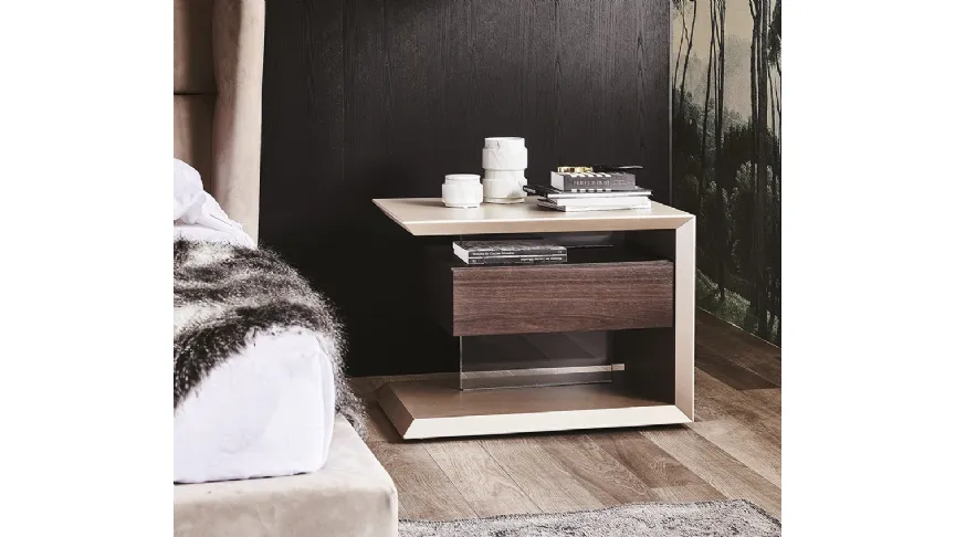 Comodino con cassetto in legno naturale Biagio di Cattelan Italia