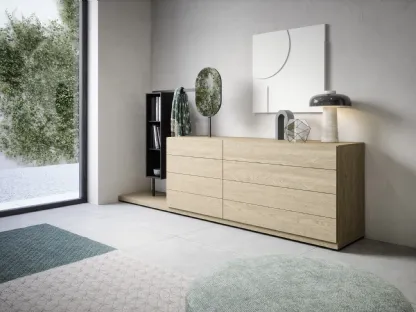 Comò Easy System in legno di Rovere impiallacciato di Novamobili