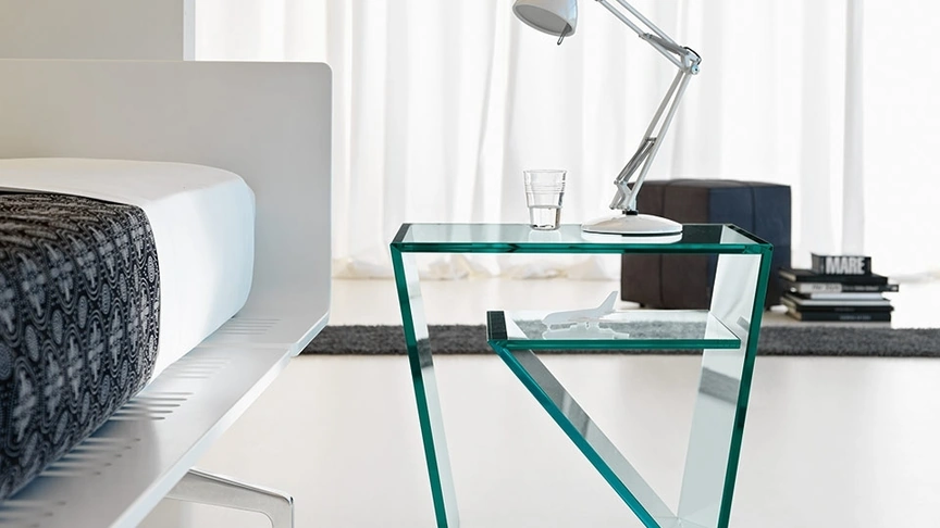 Comodino in vetro Zen di Tonelli