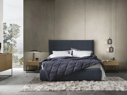 Letto in tessuto imbottito Allen 2 di Alf Da Frè