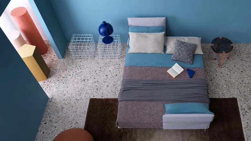 Letto con testiera imbottita Avant-Après di Saba