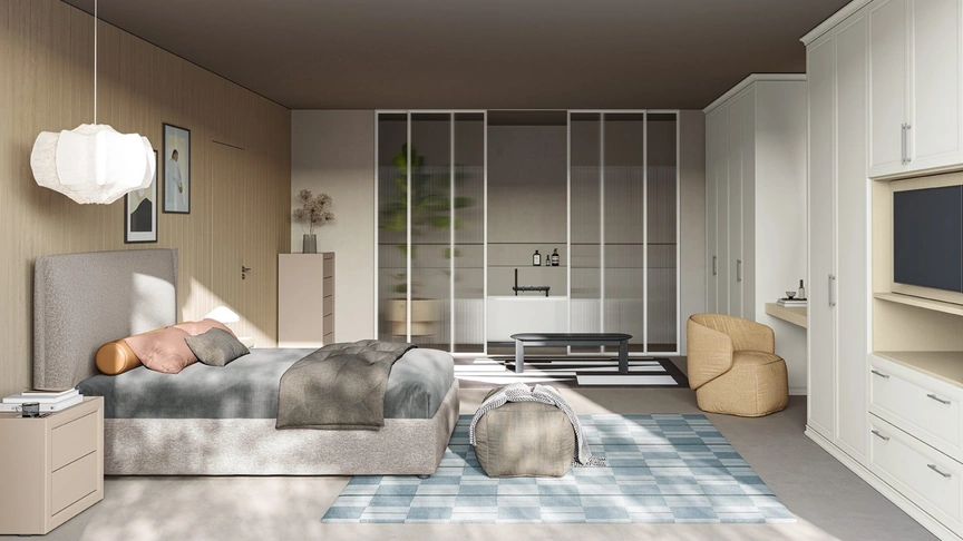 Letto in tessuto imbottito Arcadia Norma di Colombini Casa