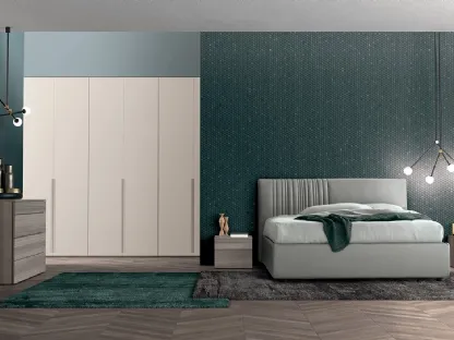 Letto in tessuto imbottito con testiera Vitalyty Evoque di Colombini Casa