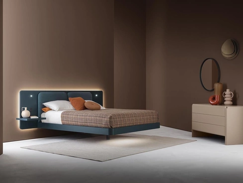 Letto sospeso in laccato con testiera Grand Voile di Alf Da Frè