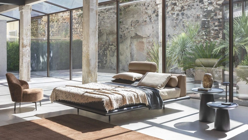 Letto Kite in pelle di Flexteam