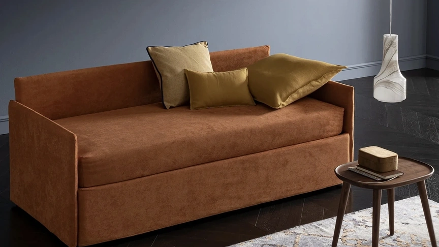 Letto singolo in tessuto Prime Colibrì Ponte con letto estraibile di Altrenotti