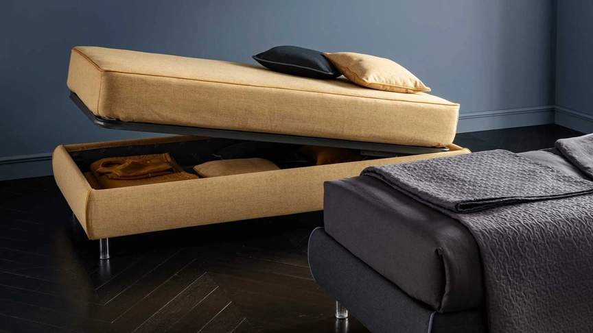 Letto singolo in tessuto con contenitore Soul Young Sommier di Altrenotti
