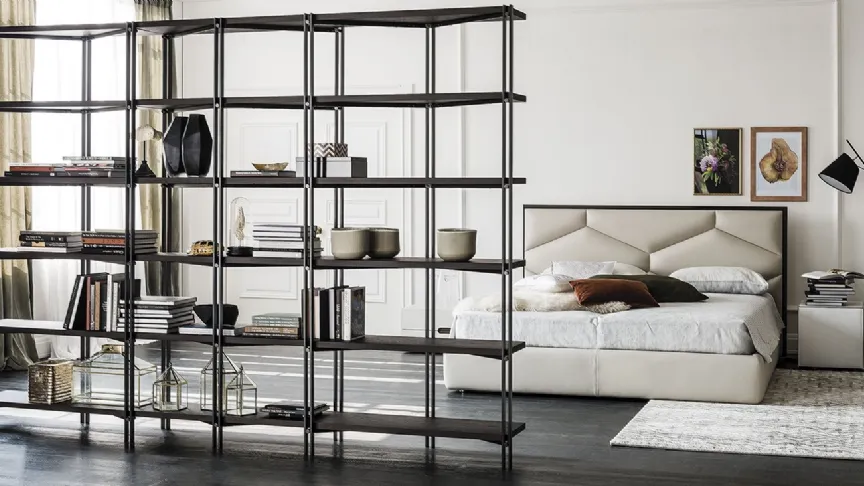 Libreria divisoria in metallo con ripiani in legno Hudson di Cattelan Italia
