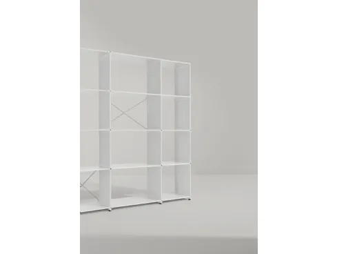 Libreria componibile Civitas in MDF laccato Bianco di Midj