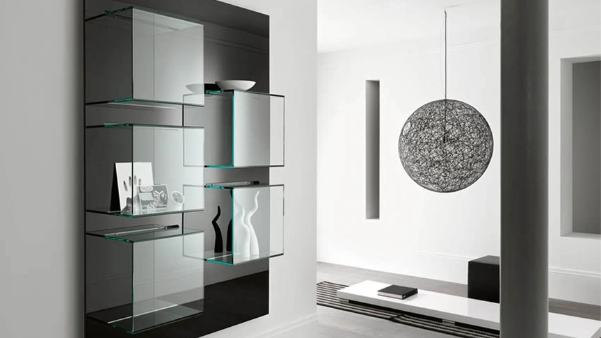 Libreria sospesa in vetro Dazibao di Tonelli