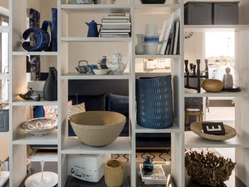 Libreria divisoria Living finitura Play Rovere Chiaro di Veneta Cucine