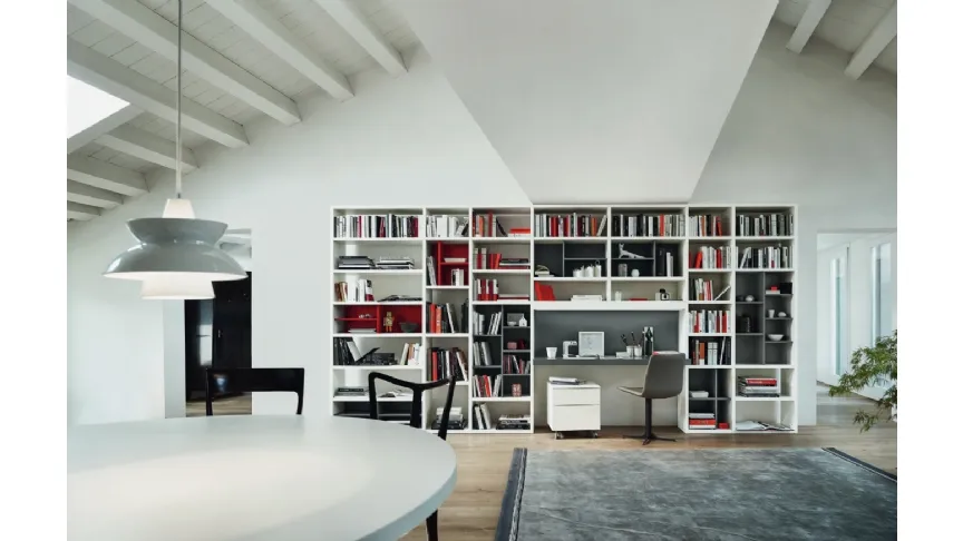 Libreria Modo M6C89 in laccato opaco di Sangiacomo