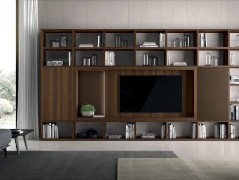 Libreria Vitalyty a parete stile moderno in melaminico di Colombini Casa