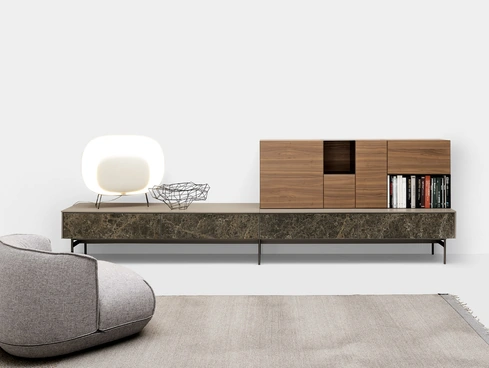 Mobile Porta Tv Avenue System On Metal Feet di Kristalia