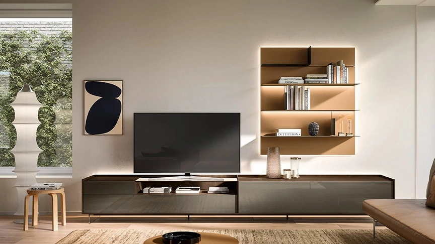 Parete Attrezzata Cabaret Glass 04 di Sangiacomo