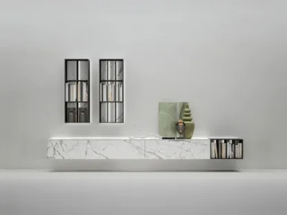 Parete Attrezzata in gres Moduli componibili con luci di Caccaro